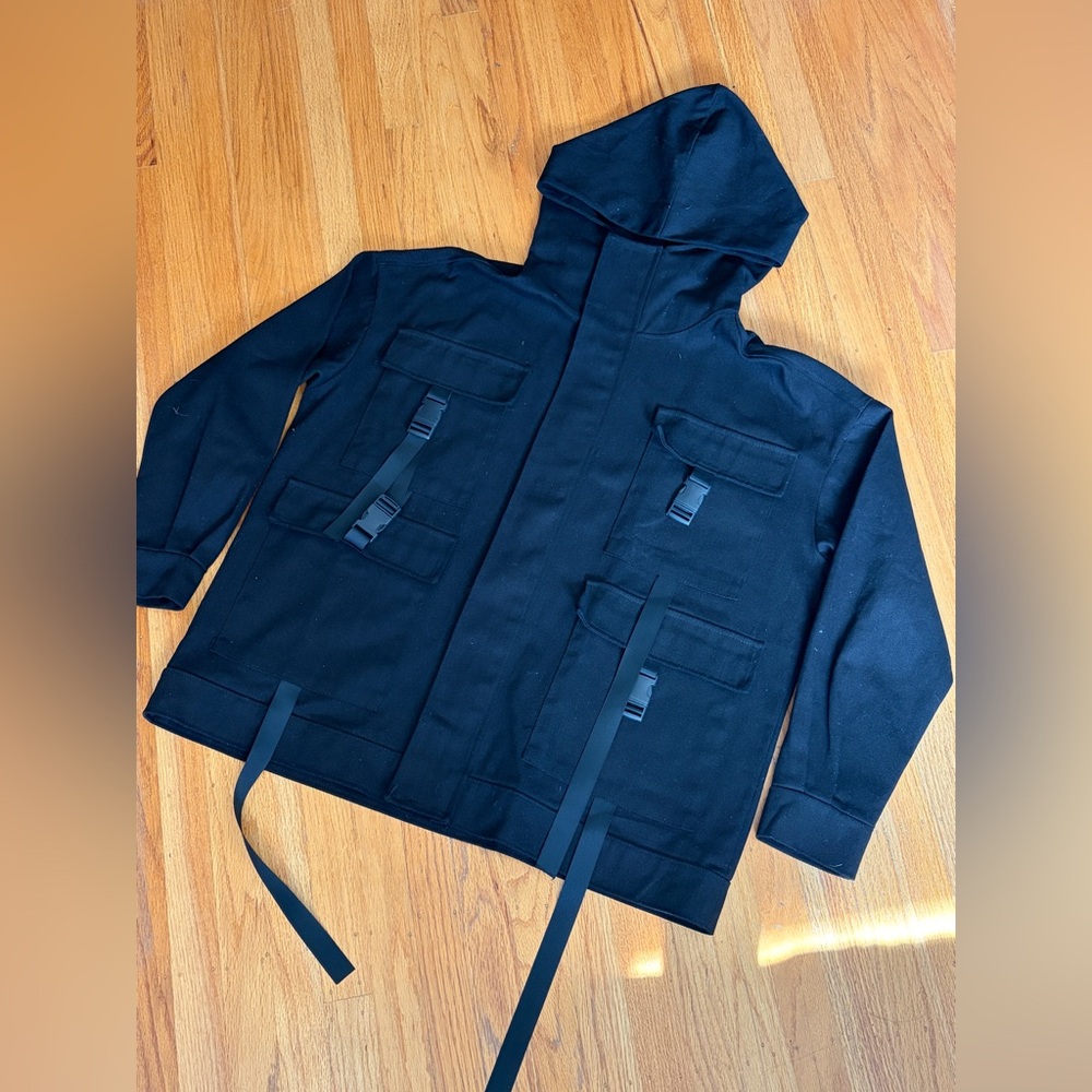 oversized black techwear jacket